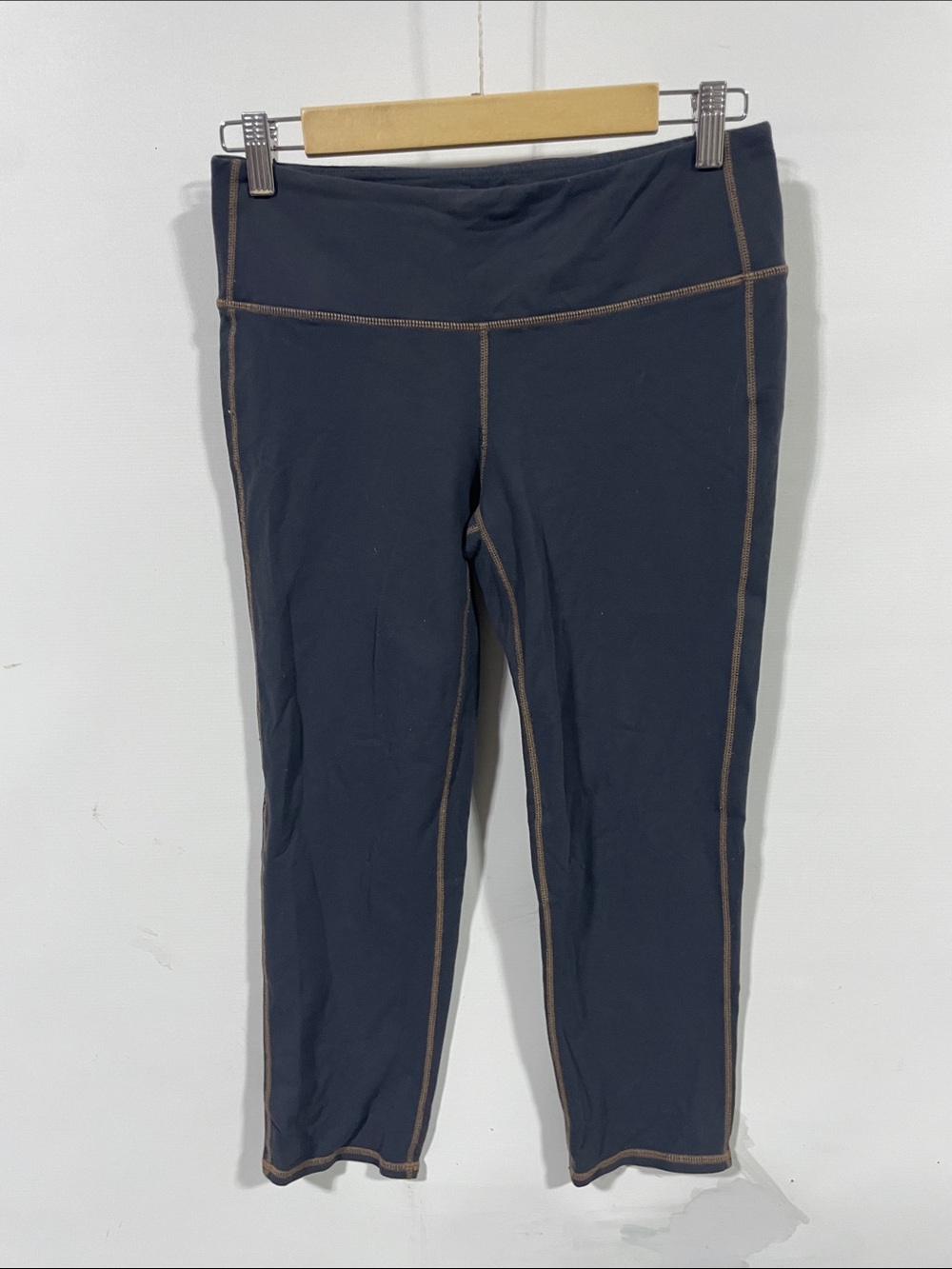 Athleta Black Jeggings with Contrast Brown Stitching